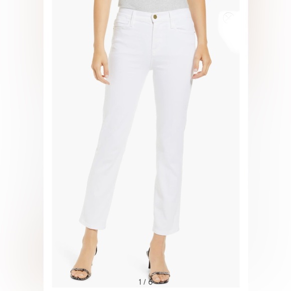 Frame Denim Denim - Frame Le High Straight Ankle Leg Jeans in White